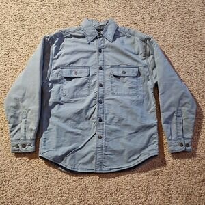 Timberland Pro Shirt Mens Medium Fleece Lined Blue Long Sleeve Work